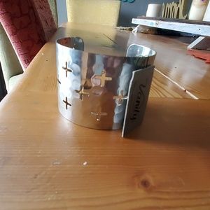 Cross thick metal bracelet